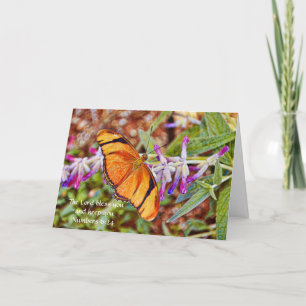 Oranje Julia Butterfly Scripting Birthday Kaart