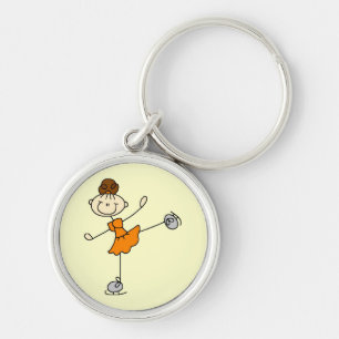 Oranje Jurk Figuur Schaatsster T-shirts en Cadeaus Sleutelhanger