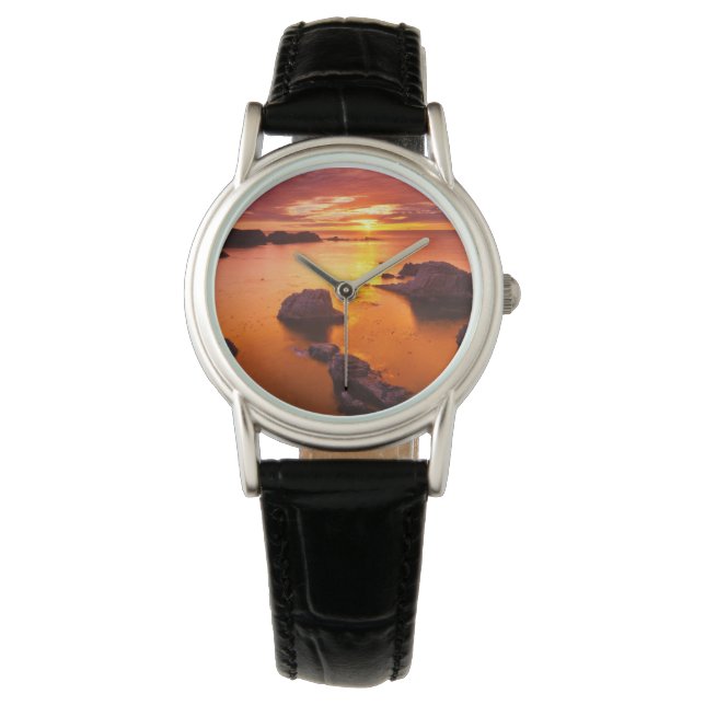 Oranje kaap, zonsondergang, Californië Horloge (Voorkant)