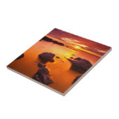 Oranje kaap, zonsondergang, Californië Tegeltje (Zijkant)