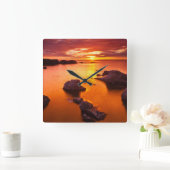 Oranje kaap, zonsondergang, Californië Vierkante Klok (Huis)