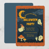 Oranje kaars Spooky Halloween Party Invitation Kaart (Voorkant / Achterkant)