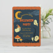 Oranje kaars Spooky Halloween Party Invitation Kaart (Staand voorkant)