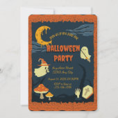 Oranje kaars Spooky Halloween Party Invitation Kaart (Voorkant)