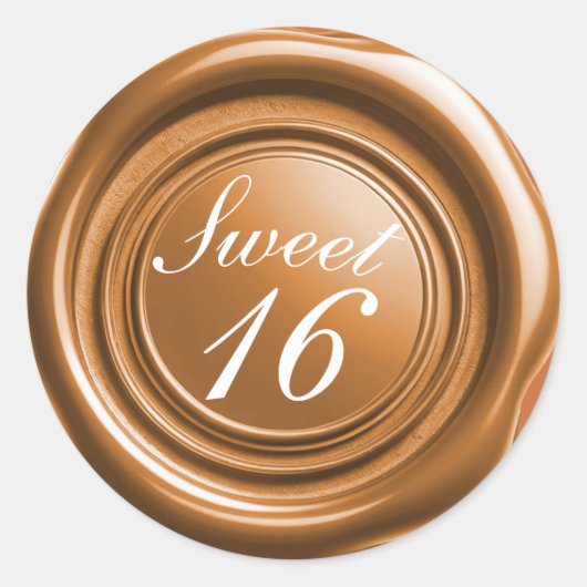 Oranje Kaars Was Zegel Drip Sweet 16 Trouwen (Voorkant)