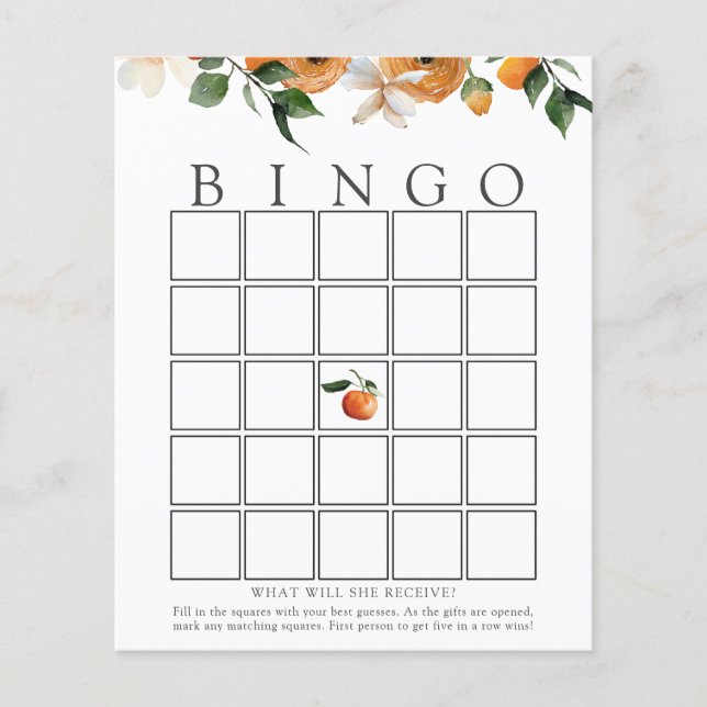 Oranje Kaart Bingo Game (Voorkant)