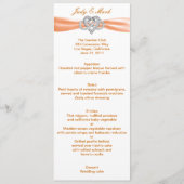 Oranje Kaart in het menu Infinity Heart Wedding (Voorkant)