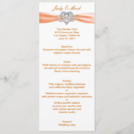 Oranje Kaart in het menu Infinity Heart Wedding