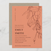 ORANJE KAART VAN BABY SHOWER VOOR DE TEKST VAN DE  (Voorkant / Achterkant)