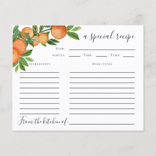 Oranje Kaart voor het Vrijgezellenfeest van Citrus (Voorkant)