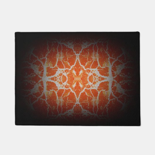 Oranje kaleidoscooppatroon deurmat (Voorkant)