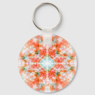 Oranje kaleidoscooppatroon sleutelhanger
