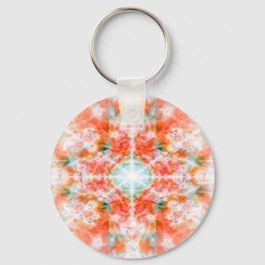 Oranje kaleidoscooppatroon sleutelhanger (Voorkant)