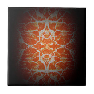 Oranje kaleidoscooppatroon tegeltje