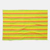 Oranje, kalkgroene en gele strepen theedoek (Horizontaal)