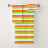 Oranje, kalkgroene en witte strepen bad handdoek (Insitu)