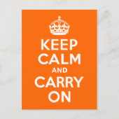 Oranje kalm houden en doorgaan briefkaart (Voorkant)
