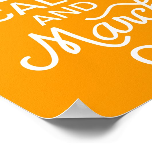 Oranje Kalm houden en Maart op het Poster van het  (Hoek)