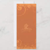 Oranje Kanji Love Swirl Wedding Kaart (Achterkant)