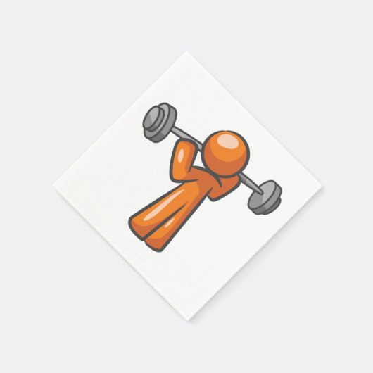 Oranje Karakter Gewichtheffen Papier Servetten (Hoek)
