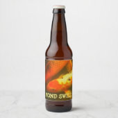 Oranje karpervijver spoeling bier etiket (Voorkant)