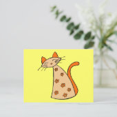 Oranje kartonnen kat briefkaart (Staand voorkant)