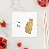 Oranje kat aangepaste cocktail servet (Insitu)