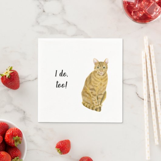 Oranje kat aangepaste cocktail servet (Insitu)