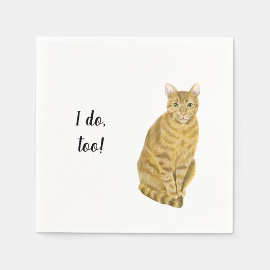 Oranje kat aangepaste cocktail servet (Voorkant)