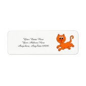 Oranje Kat Adreslabels Etiket (Voorkant)