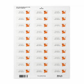 Oranje Kat Adreslabels Etiket (Full Sheet)