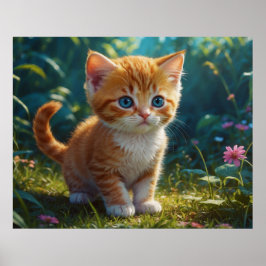 *~* Oranje Kat AP68 5:4 Fluffy Feline Kitten Poster