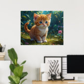 *~* Oranje Kat AP68 5:4 Fluffy Feline Kitten Poster (Thuiskantoor)