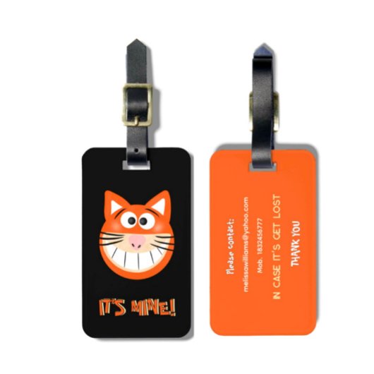 Oranje kat bagagelabel