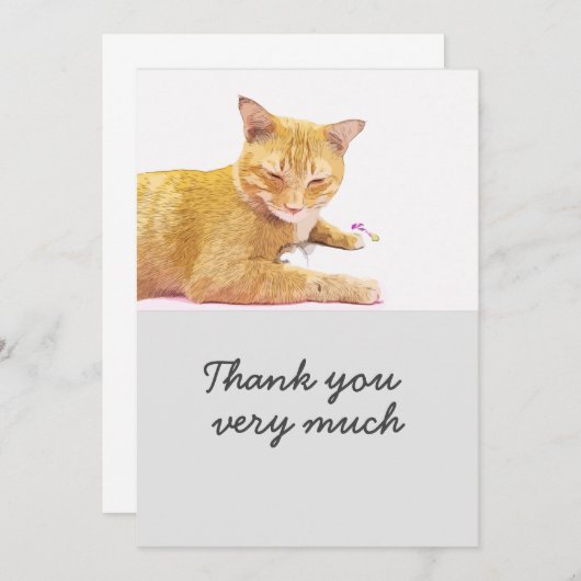 Oranje kat bevindt zich op witte achtergrond Kaart (Voorkant / Achterkant)