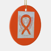 Oranje kat-bewustwording Ribbon Angel-versieringen Keramisch Ornament (Rechts)