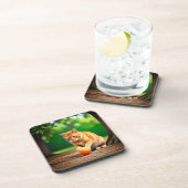 Oranje Kat Bier Onderzetter (Rechterzijde)