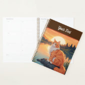 Oranje kat bij het meer planner (Display)