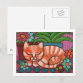 Oranje kat briefkaart (Voorkant / Achterkant)