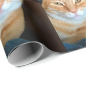 Oranje kat cadeaupapier (Rol Hoek)