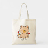 Oranje kat Canvas tas (Achterkant)