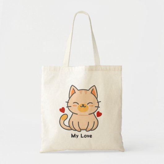 Oranje kat Canvas tas (Voorkant)