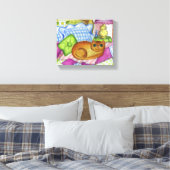 Oranje Kat Canvas Wanddecoratie (Insitu (Slaapkamer))