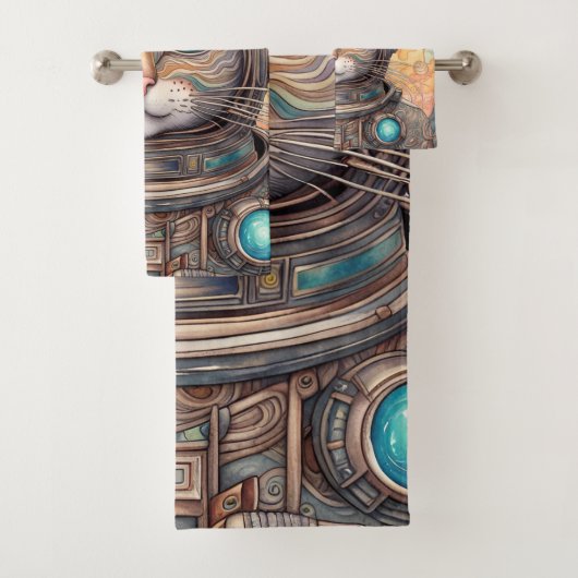 Oranje kat Drink thee Bad Handdoek (Insitu)