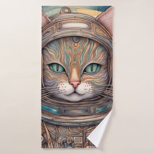 Oranje kat Drink thee Bad Handdoek (Badhanddoek)