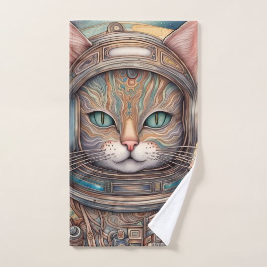 Oranje kat Drink thee Bad Handdoek (Handdoek)