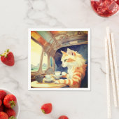 Oranje kat Drink thee Servet (Insitu)