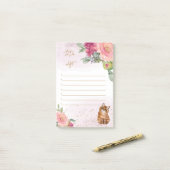 Oranje kat en bloemen meisje to-do-list post-it® notes (Op bureau)