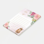 Oranje kat en bloemen meisje to-do-list post-it® notes (Schuin)