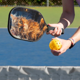 Oranje Kat en Cafeterras bij Nacht geïnspireerd do Pickleball Paddle